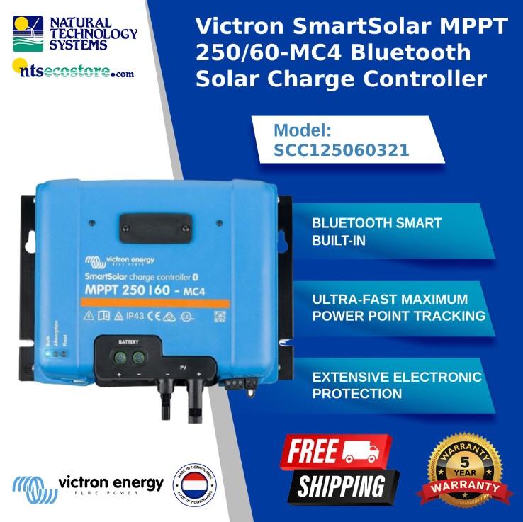 Victron SmartSolar MPPT 250/60 MC4 Bluetooth Charge Controller SCC125060321
