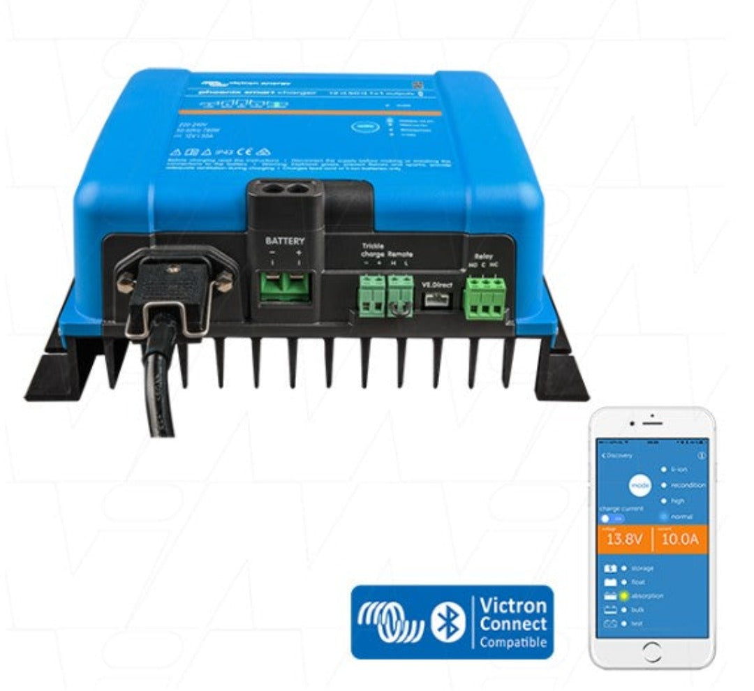 Victron Phoenix Smart IP43 12/50 Charger (1+1) 120-240V PSC125051095