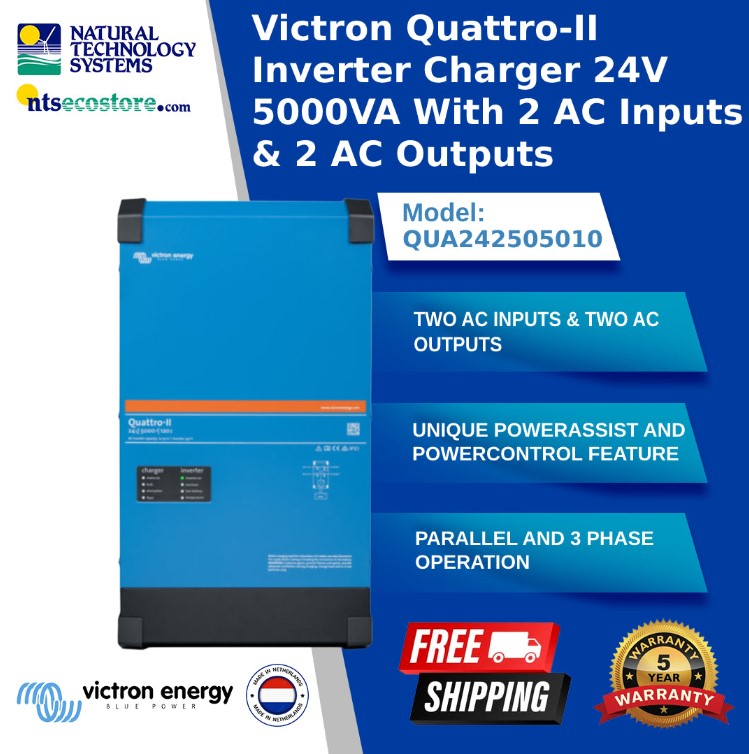 Victron Quattro-II Inverter Charger 24/5000 120-50/50 QUA242505010