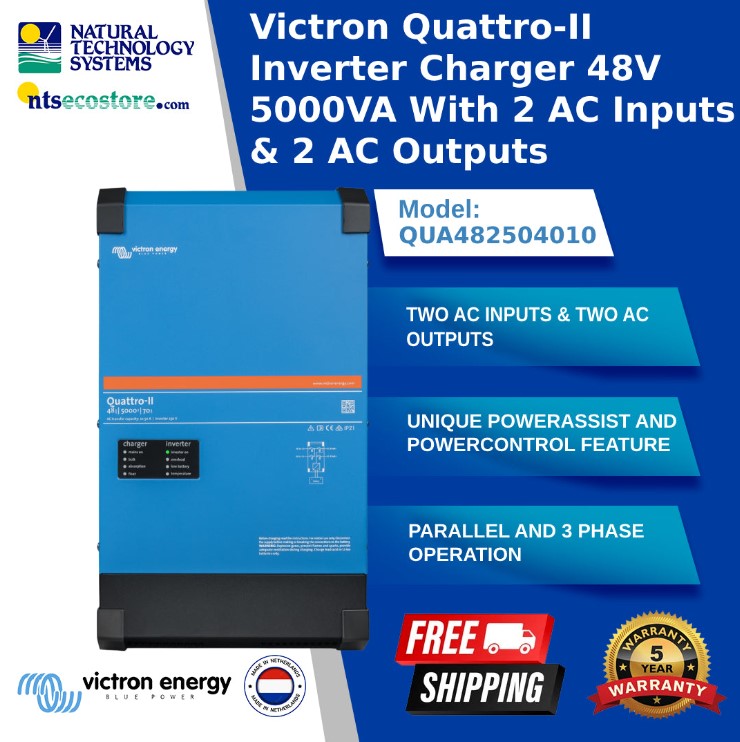 Victron Quattro-II Inverter Charger 48/5000/70-50/50 230V QUA482504010