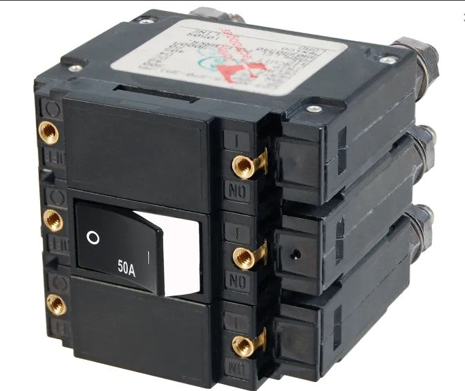 Blue Sea Systems C-Series Raised Rocker Circuit Breaker 30 to 100 Amps 2 to 3 Poles