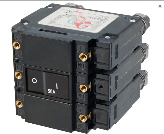 Blue Sea Systems C-Series Flat Rocker Circuit Breaker 5 to 300 Amps 1 to 3 Poles