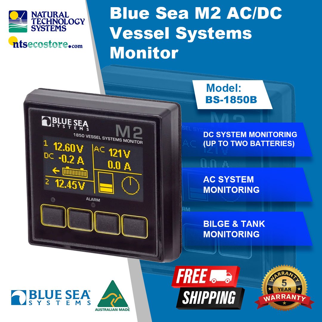 Blue Sea M2 OLED Meter AC/DC Vessel Systems Monitor VSM BS-1850B