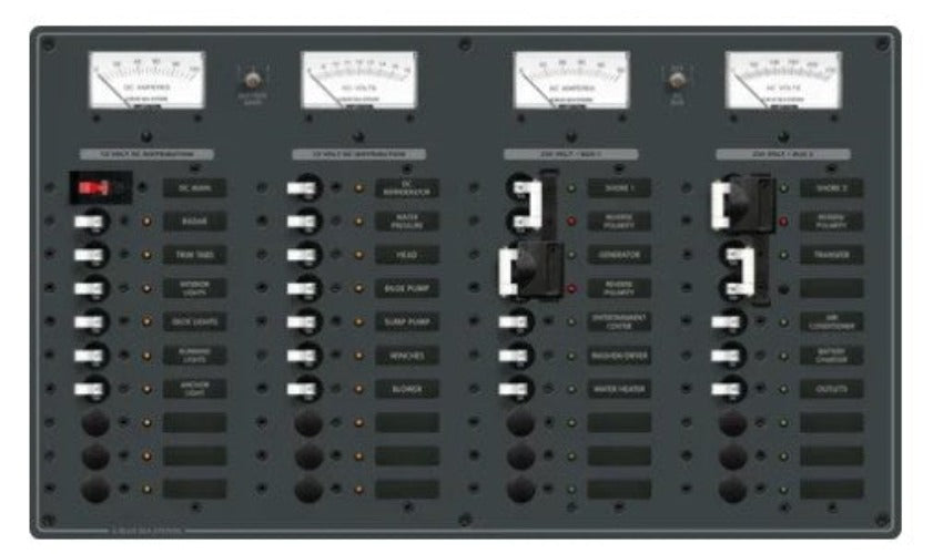 Blue Sea Systems Panel 230V/12V 12 x AC + 19 x DC BS-8186B
