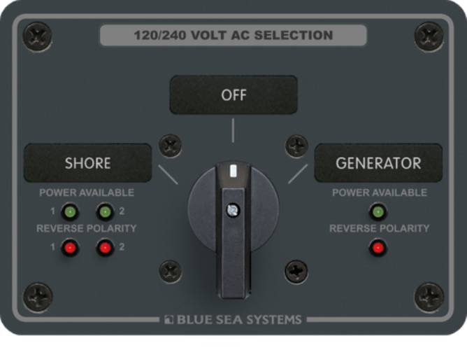 Blue Sea Systems AC Rotary Panel 120+120 240VAC 30A BS-8386B