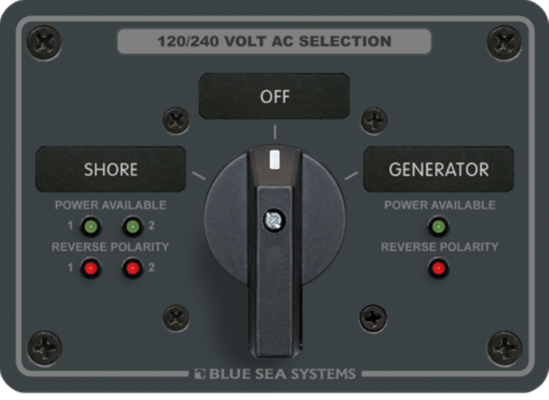 Blue Sea Systems AC Rotary Panel 240VAC 65A OFF + 2 4P (BS-8369B)
