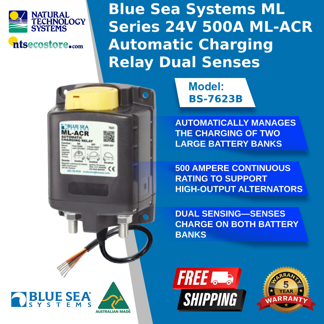 Blue Sea Systems VSR ML Series Auto Charge Relay 500A 24v MC BS-7623B
