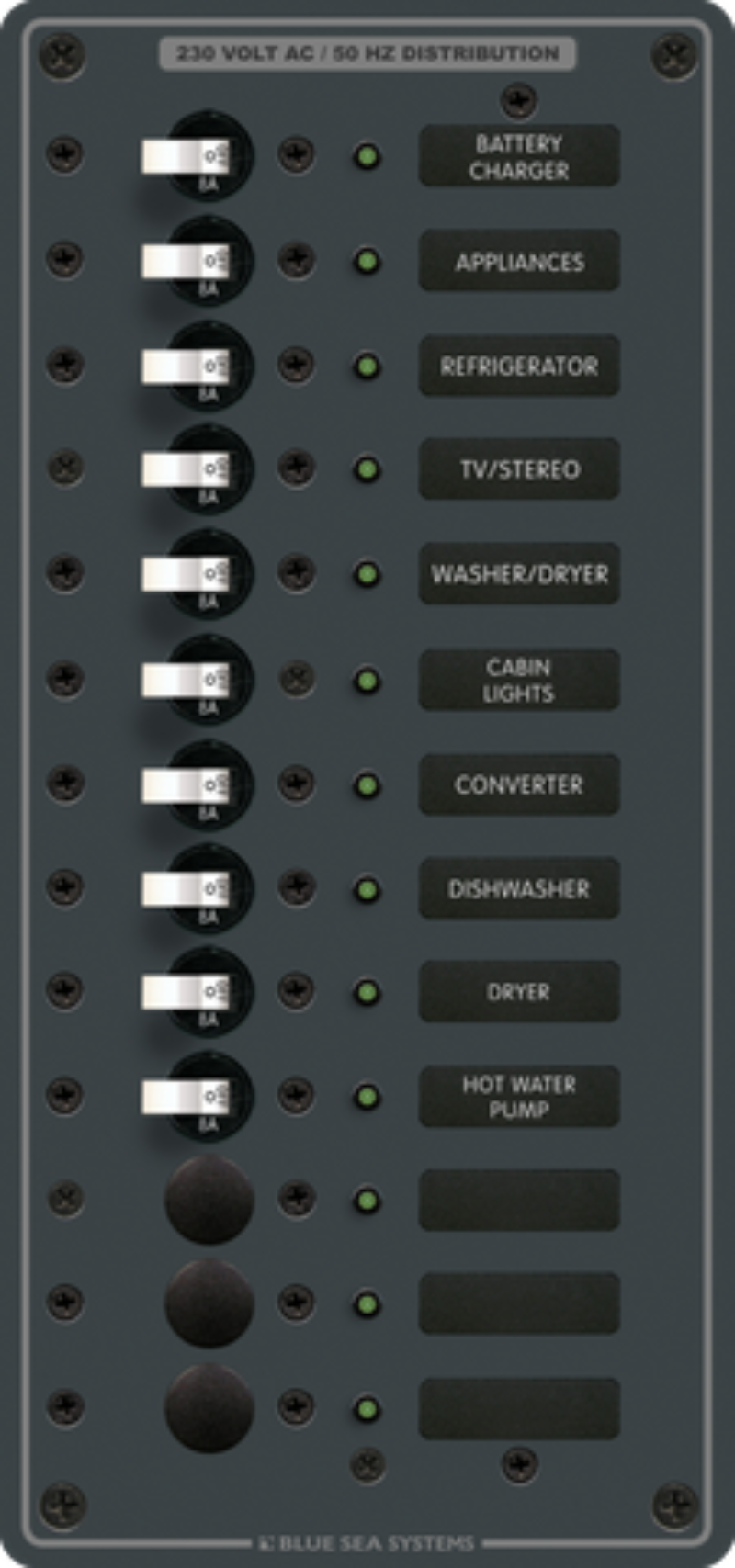 Blue Sea Systems Panel 230VAC 13 Position 8A (BS-8580B)
