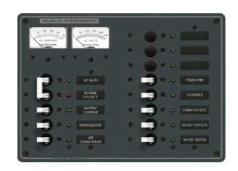 Blue Sea Systems  Panel 230VAC 16A Main + 11 Position 8A BS-8176B