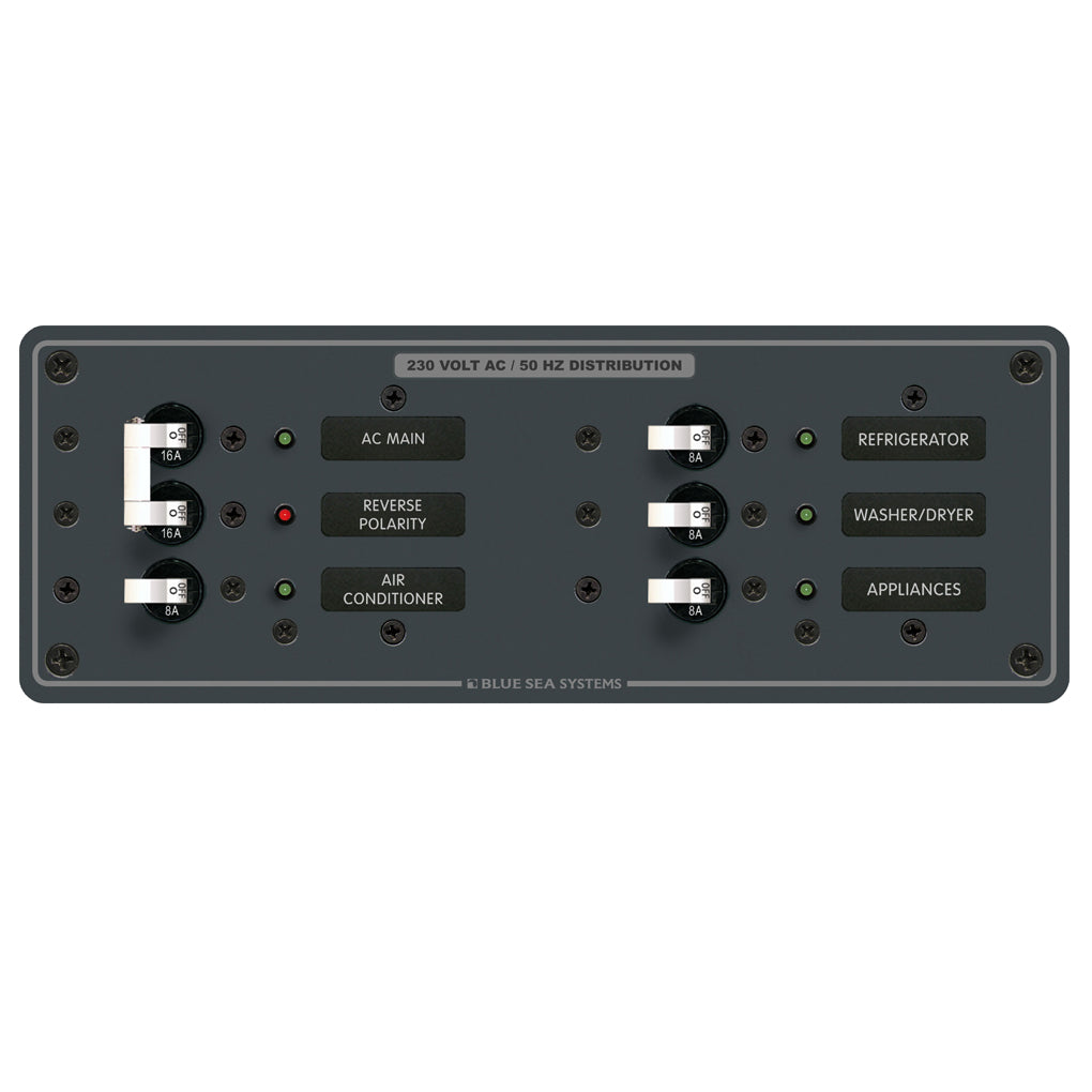 Blue Sea Systems Panel 230VAC 16A Main + 4 Position 8A (BS-8199B)