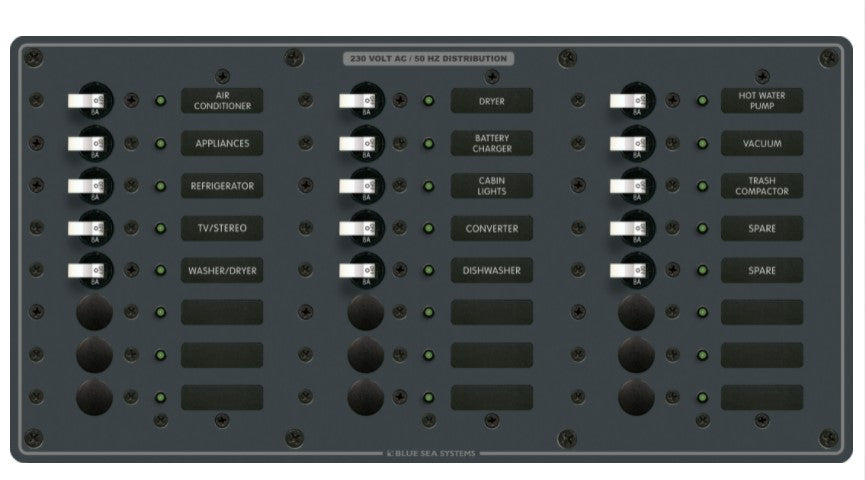 Blue Sea Systems Panel 230VAC 24 Position 8A (BS-8165B)