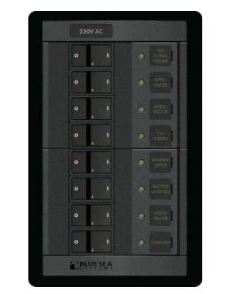 Blue Sea Systems Panel 360 230VAC 8 Position 8A (BS-1229B)