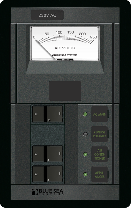 Blue Sea Systems Panel 360 230VAC Main + 2 (BS-1207B)