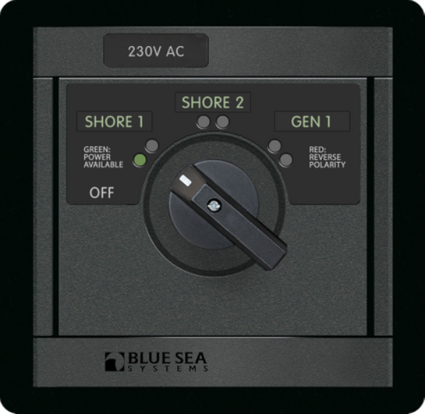 Blue Sea Systems Panel 360 Rotary 230V 30A Off+3 Sources BS-1485