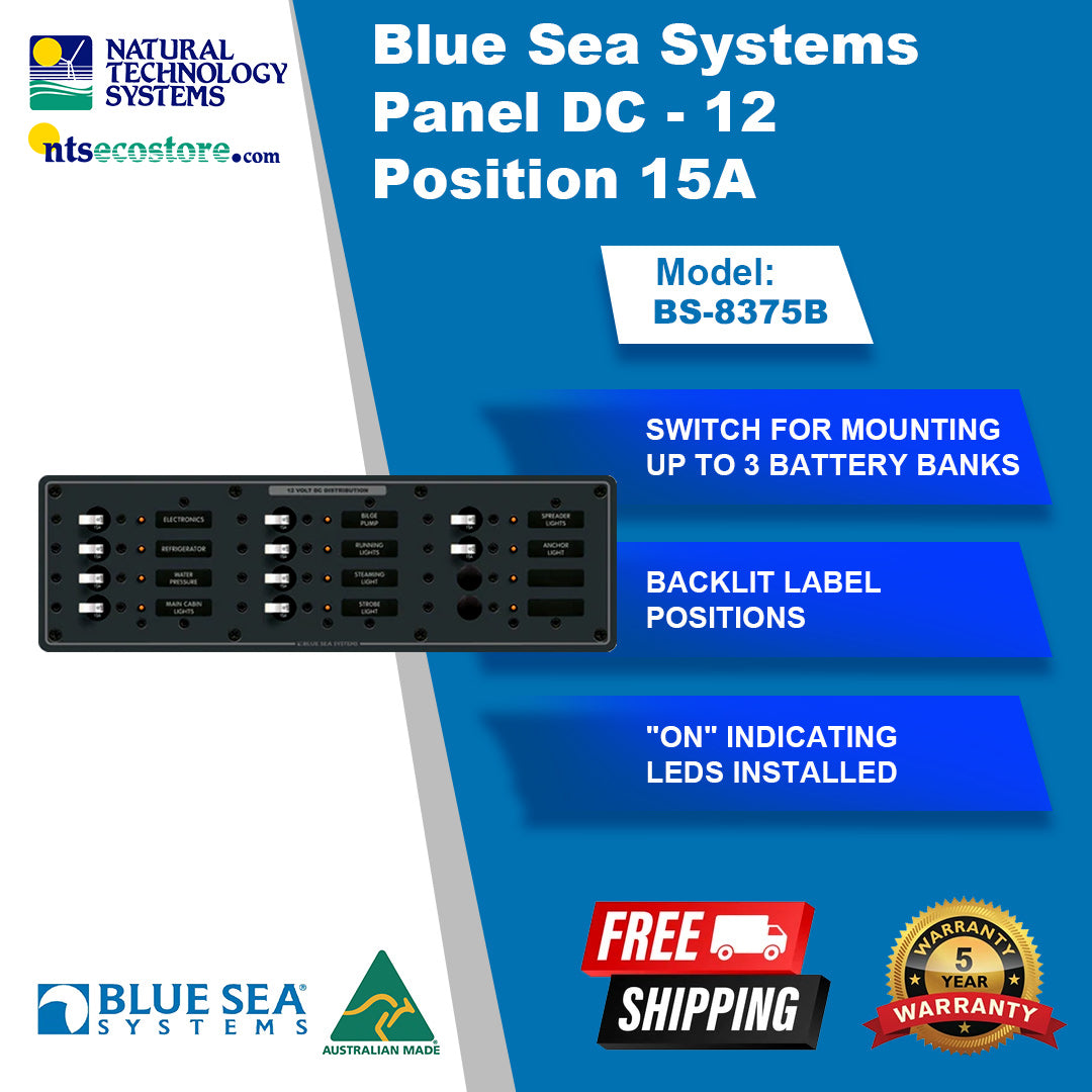 Blue Sea Systems Panel DC - 12 Position 15A (BS-8375B)