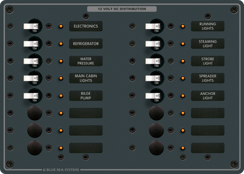Blue Sea Systems Panel DC - 16 Position 15A (BS-8377B)