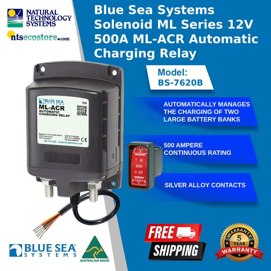 Blue Sea Systems VSR ML Series Auto Charge Relay 500A 12V BS-7620B