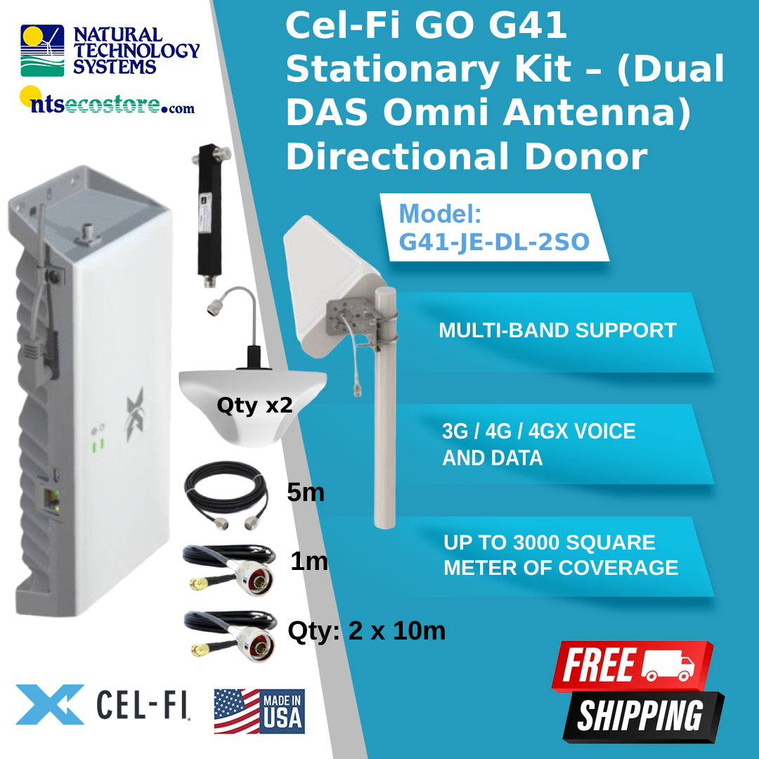Cel-Fi GO G41 Stationary Kit Dual DAS Omni Antenna Directional Donor G