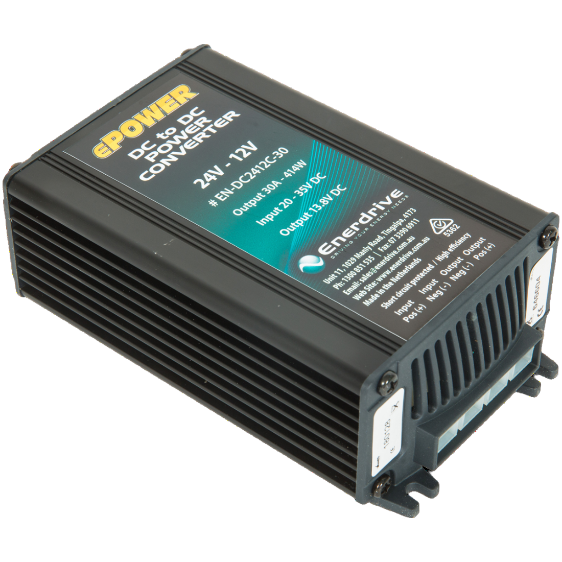 Enerdrive DC to DC Converter 24V-12V/30A - Non Isolated Battery Converter (EN-DC2412C-30)