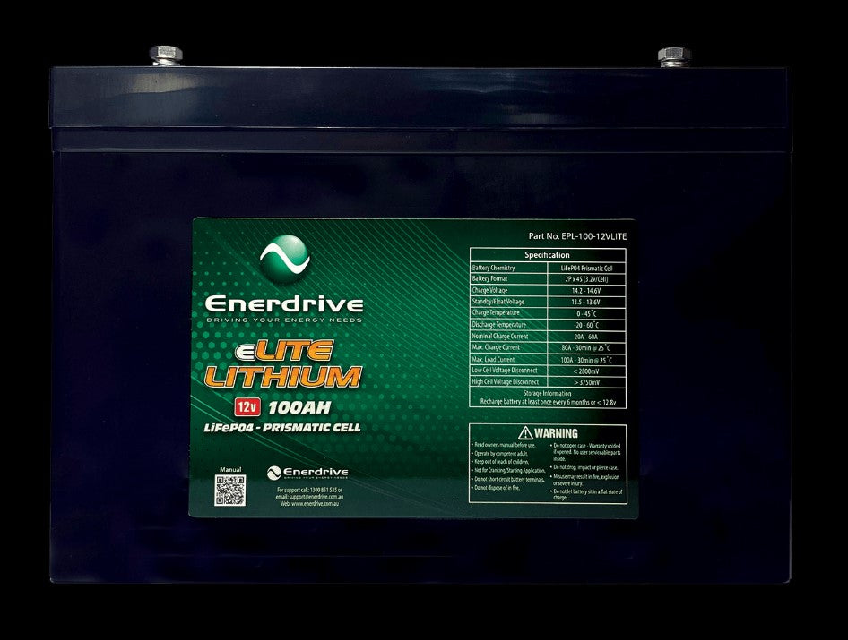 Enerdrive eLITE LiFePO4 Lithium Battery 100Ah/12V EPL-100-12VLITE