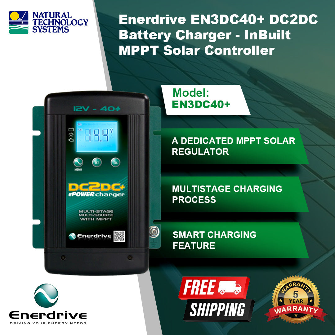 Enerdrive ePOWER DC2DC Battery Charger 40+amp 12V MPPT Reg EN3DC40+