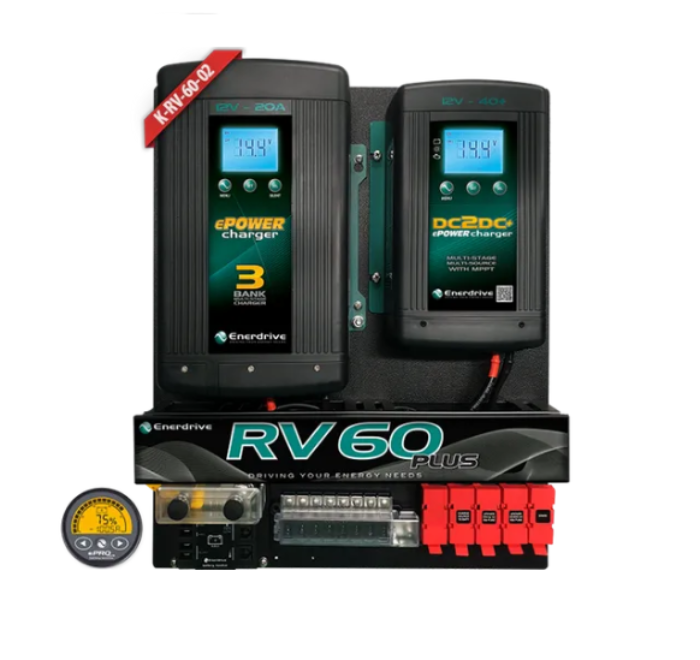 Enerdrive RV60 40A & 20A AC Battery Charger Monitor Fuse Block (K-RV-60-02)