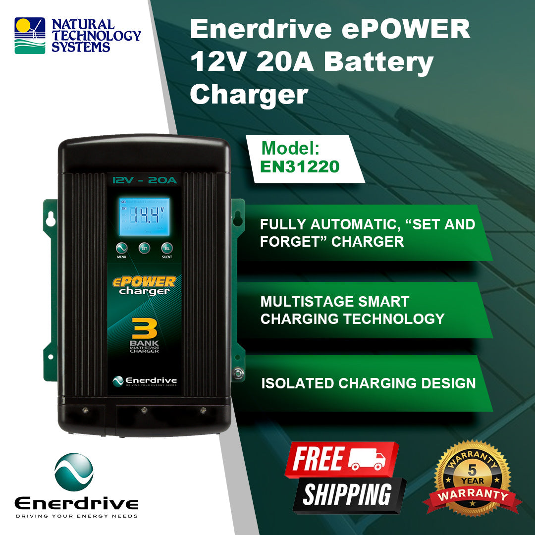 Enerdrive ePOWER AC Smart Charger 20amp 12V EN31220