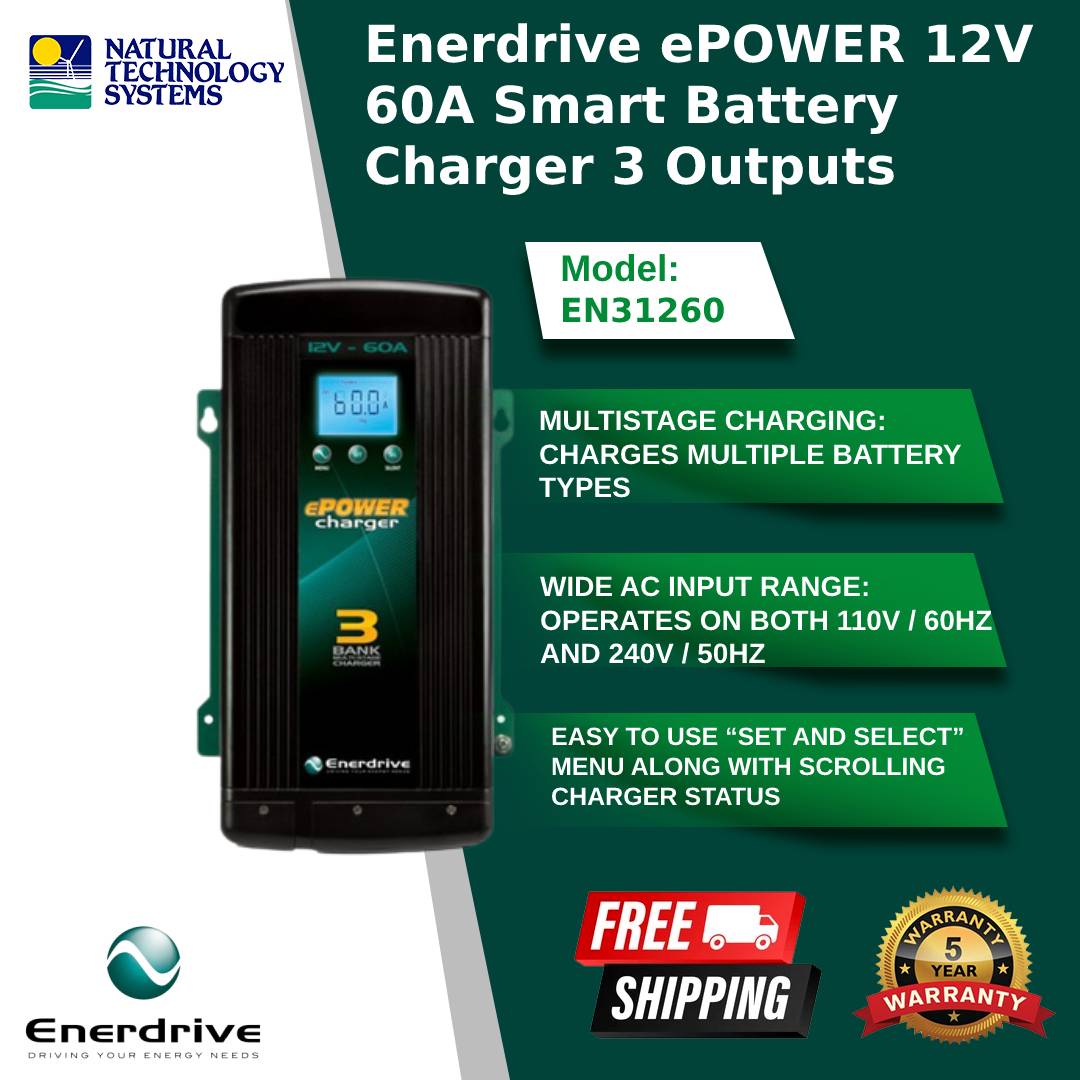 Enerdrive ePOWER AC Smart Charger 60amp 12V EN31260
