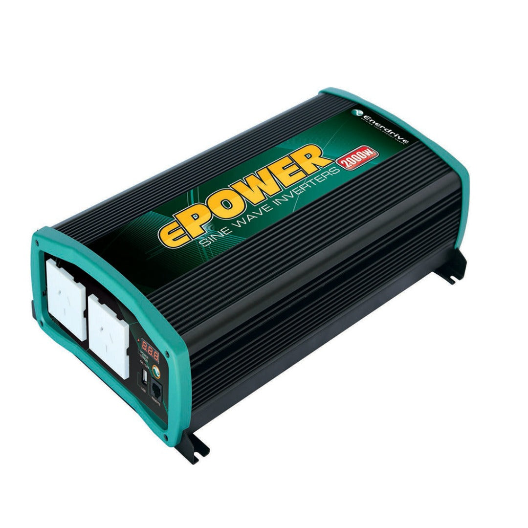 Enerdrive 200Ah 40A AC-DC Charging Bundle 2000W Inverter 720W Solar Panels K-200-18