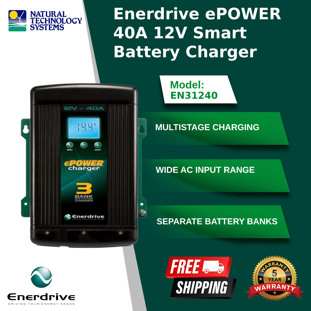 Enerdrive ePOWER AC Smart Charger 40amp 12v EN31240