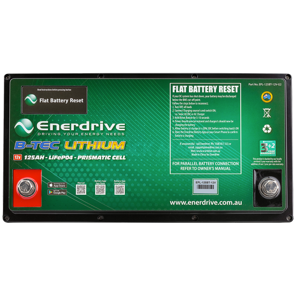 Enerdrive ePOWER B-TEC LiFePO4 Battery Gen2 125Amp 12V EPL-125BT-12V