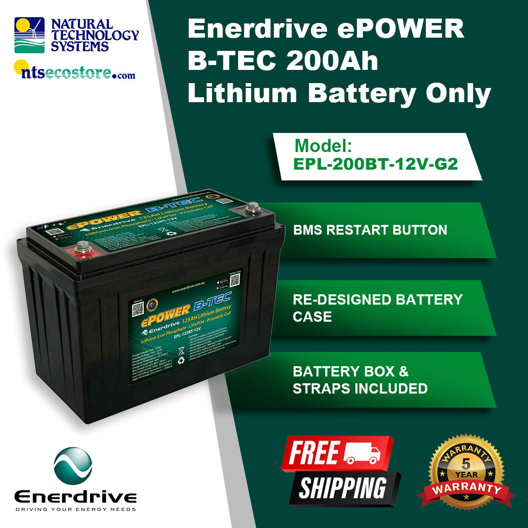 Enerdrive ePOWER B-TEC 200Ah Lithium Battery Only EPL-200BT-12V-G2