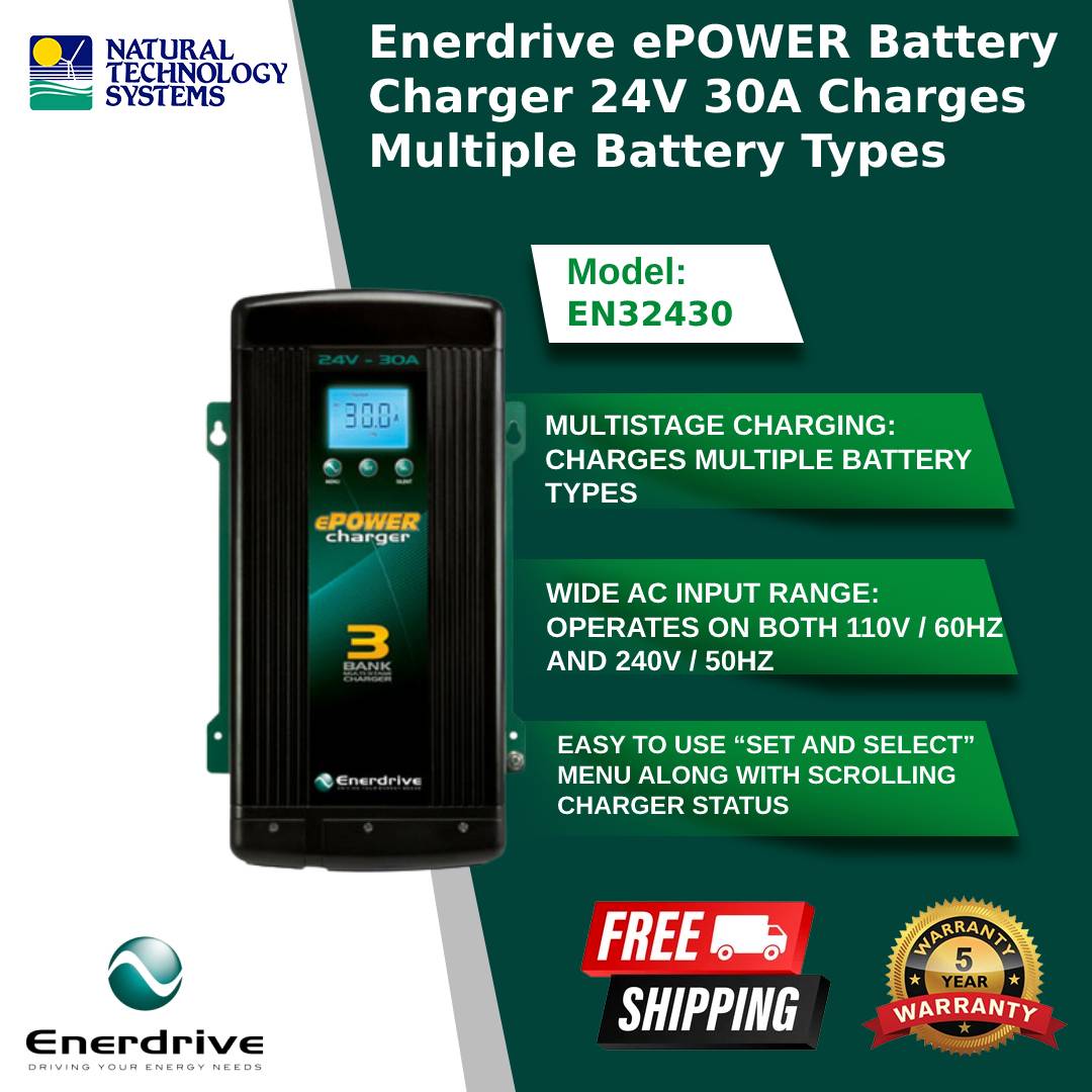 Enerdrive ePOWER Smart AC Chargers 30amp/24V EN32430