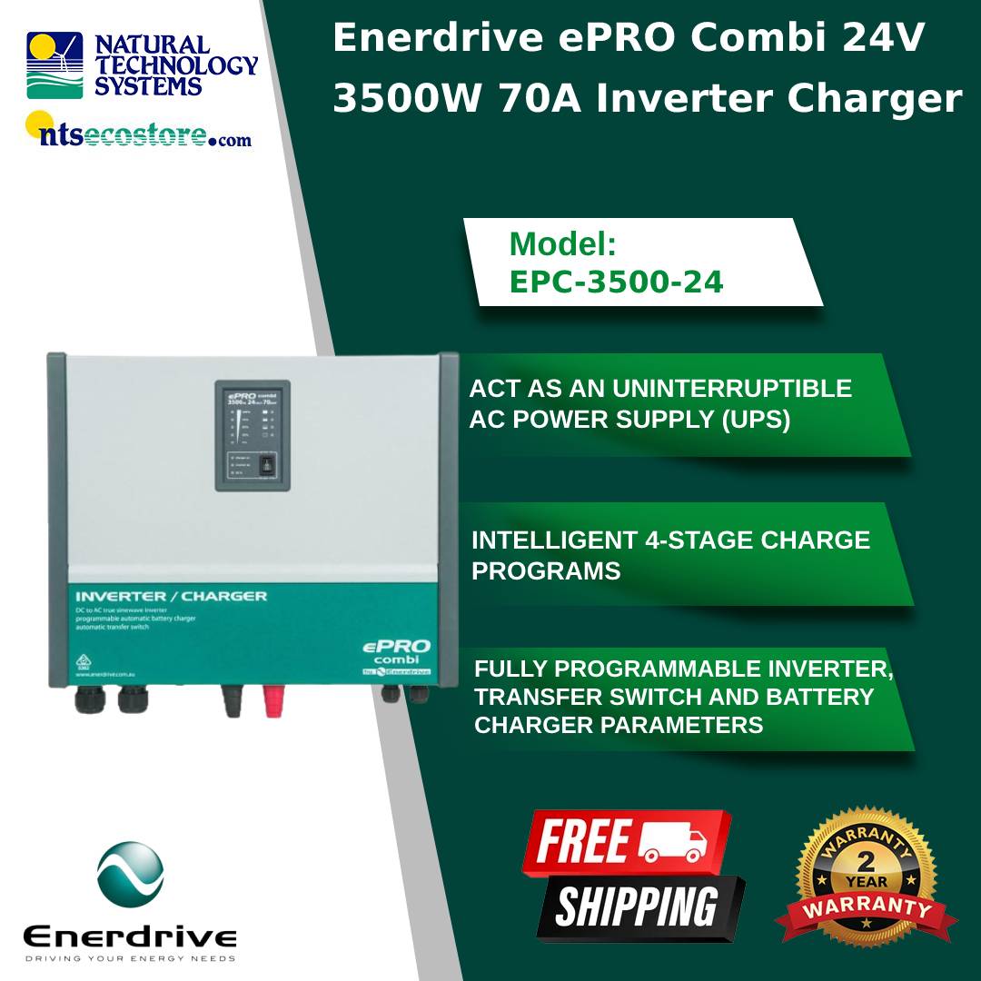 Enerdrive ePRO Combi Inverter Charger 24V 3500W 70A EPC-3500-24
