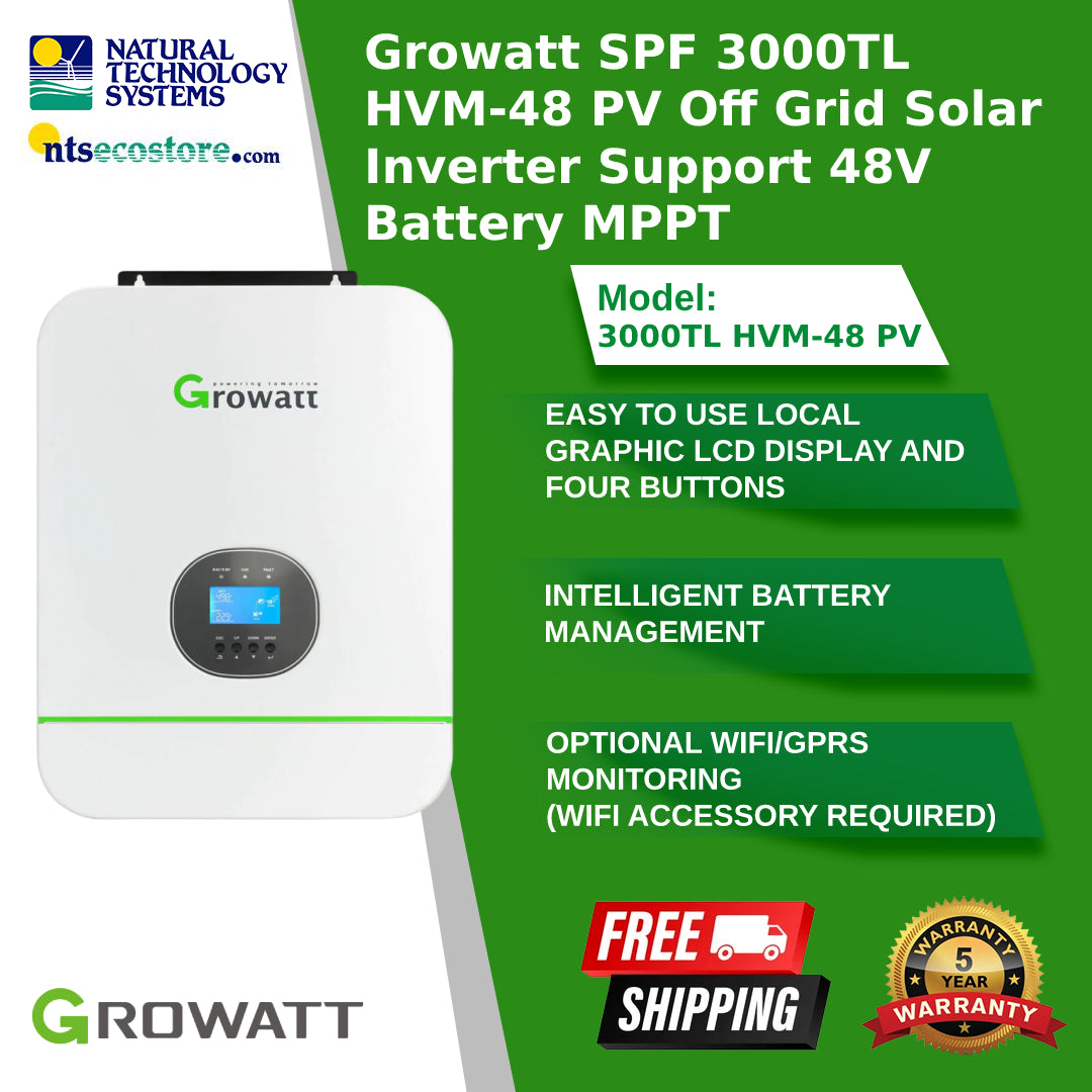 Growatt SPF 3000TL HVM-48 PV Off Grid Solar Inverter Support 48V Battery MPPT