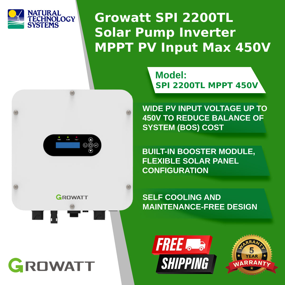 Growatt SPI 2200TL Solar pump inverter MPPT PV input max 450V