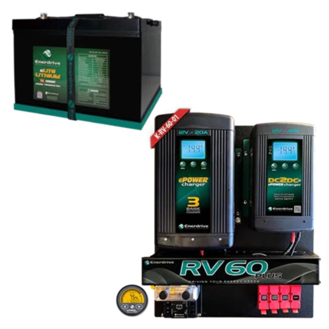 Enerdrive ePOWER B-TEC LiFePO4 Lithium Battery With RV60 DIY Installation Kit