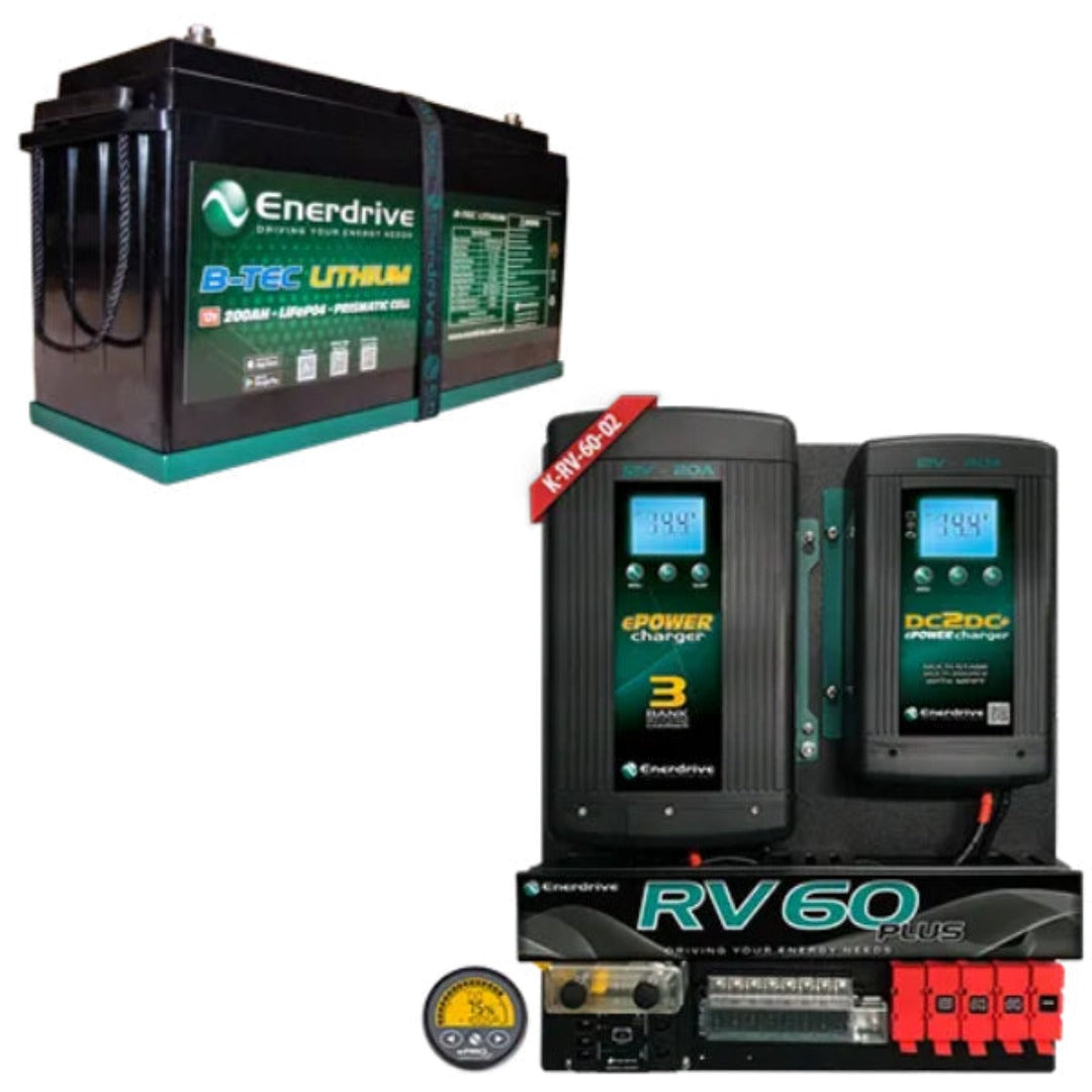 Enerdrive ePOWER B-TEC LiFePO4 Lithium Battery With RV60 DIY Installation Kit