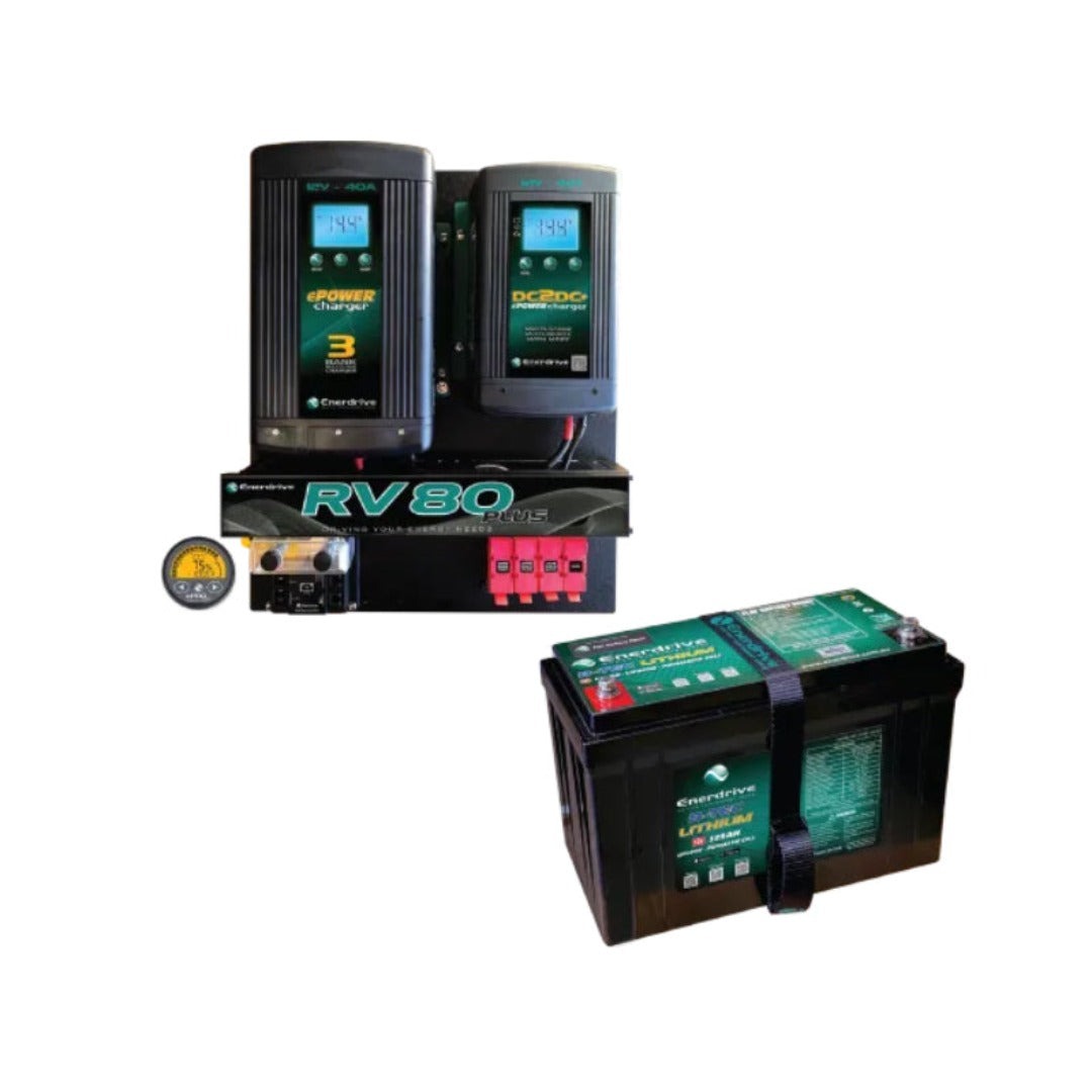 Enerdrive ePOWER B-TEC LiFEPO4 Lithium Battery + RV80 DIY Installation Kit