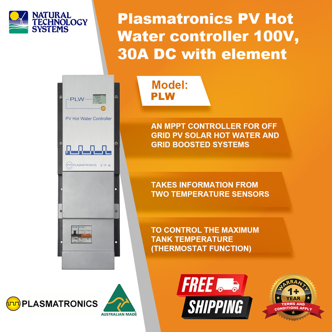 Plasmatronics PV Hot Water Controller 100V 30A DC w/Element PLW