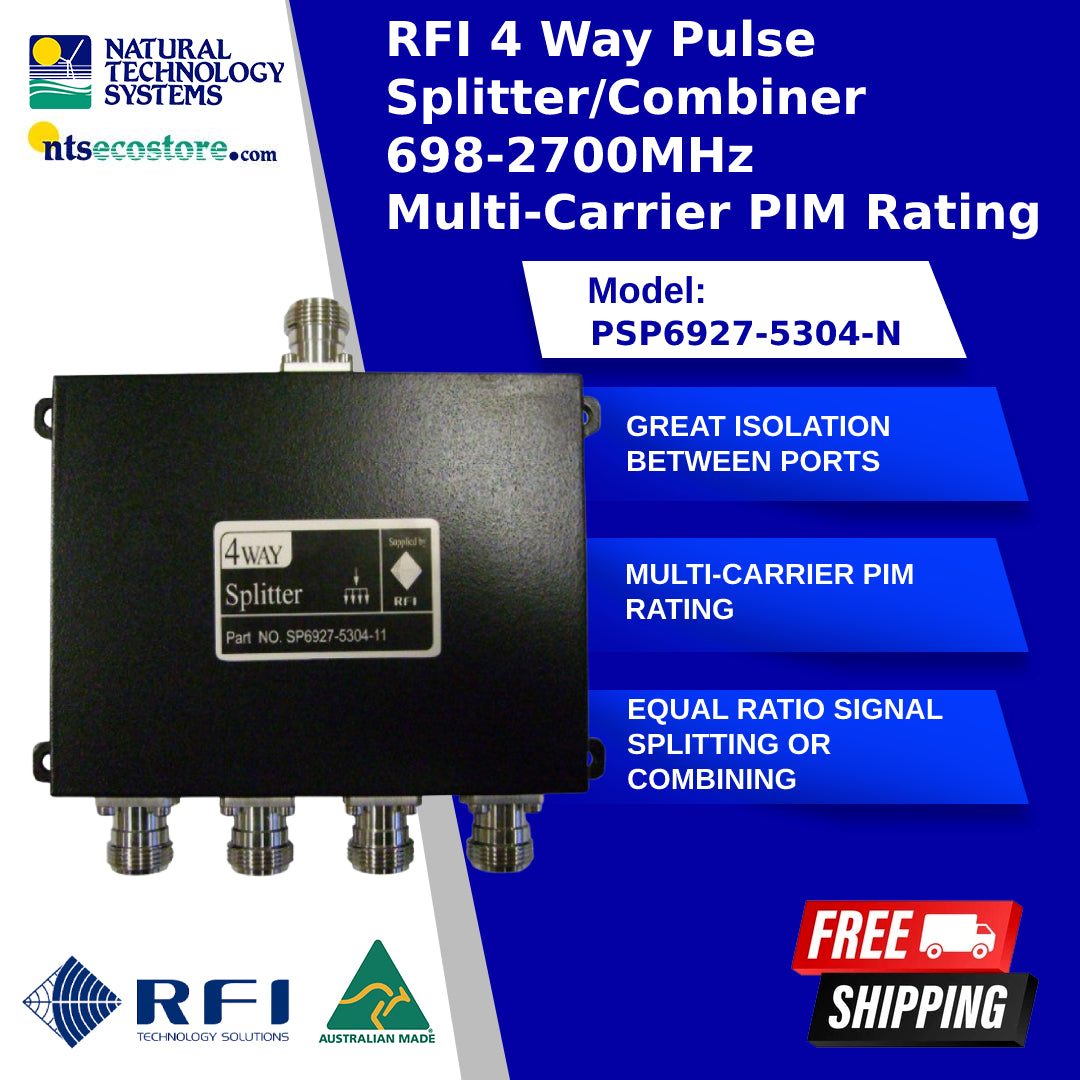 RFI 4 Way Pulse Splitter/Combiner 698-2700MHz Multi-Carrier PSP6927-5304-N