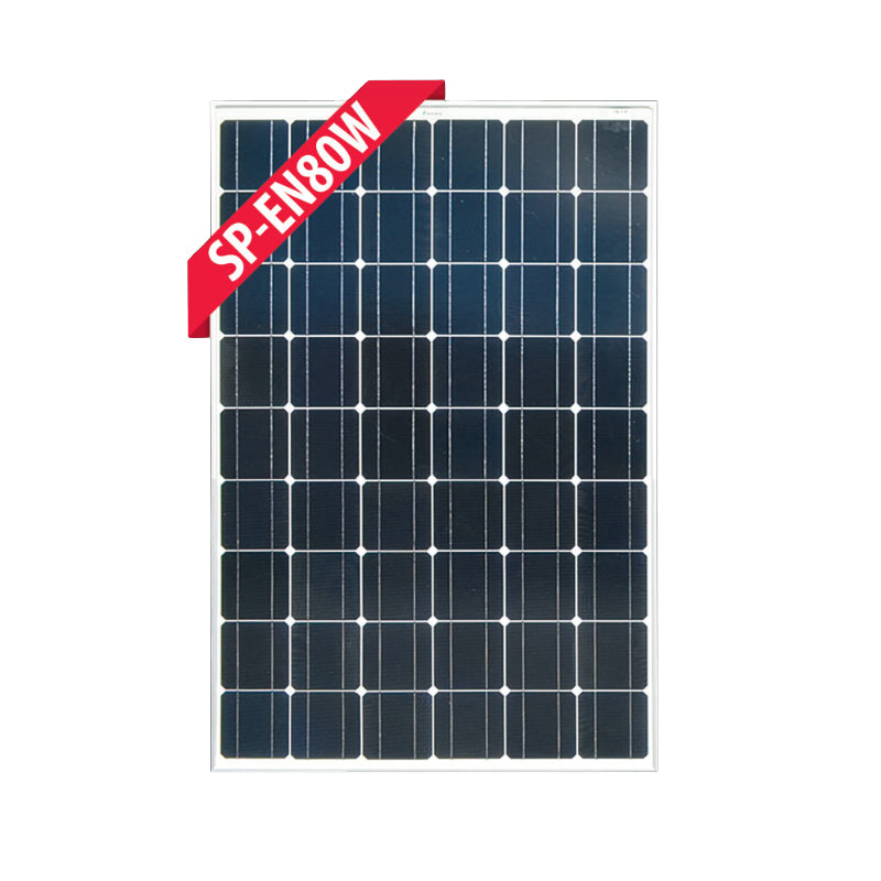 Enerdrive 80W Mono Crystalline Fixed Solar Panel with Silver / Black Frame