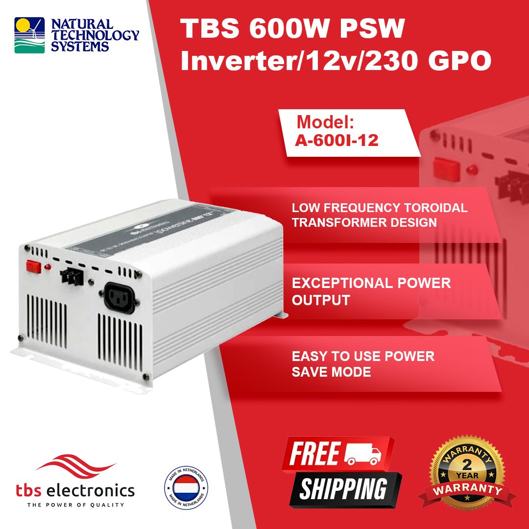 TBS 600W PSW Inverter 12V 230 GPO A-600I-12
