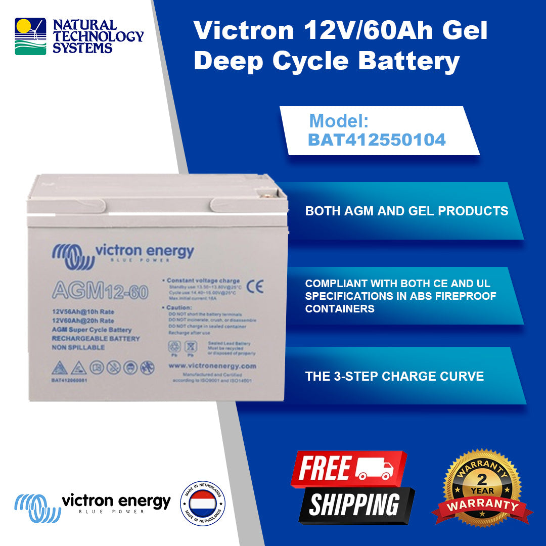Victron 12V/60Ah Gel Deep Cycle Battery (BAT412550104)