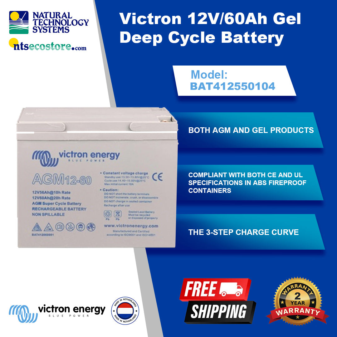 Victron 12V/60Ah Gel Deep Cycle Battery (BAT412550104)