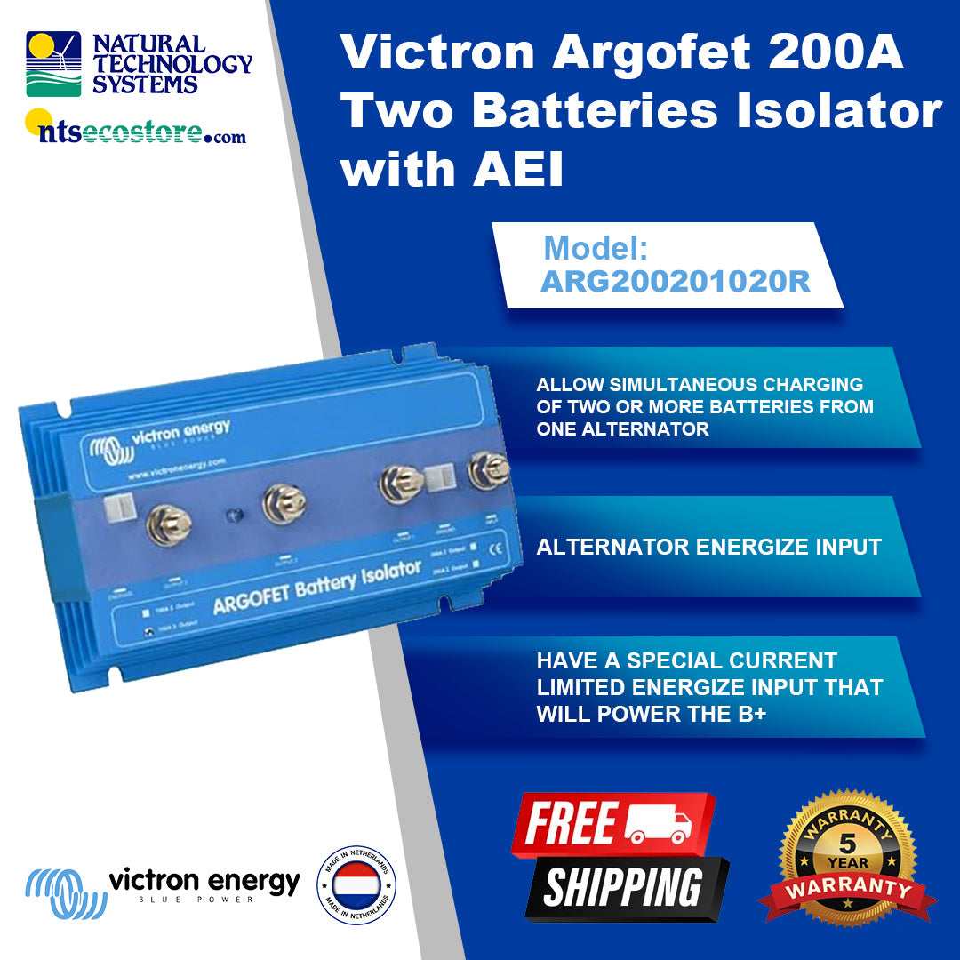 Victron Argofet 200A Two Batteries Isolator with AEI (ARG200201020R)