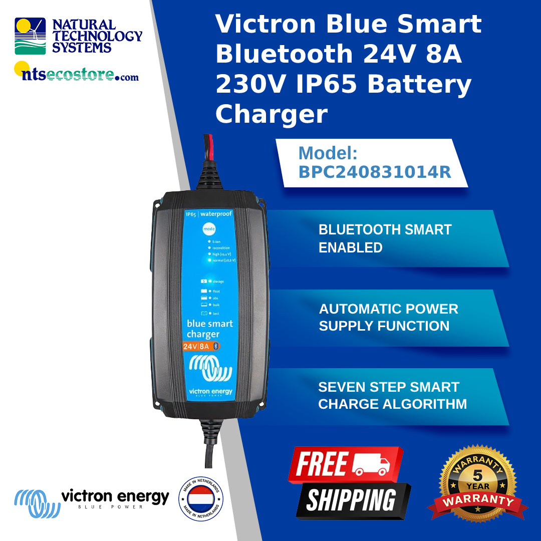 Victron Blue Smart Bluetooth 24V 8A 230V IP65 Battery Charger (BPC240831014R)
