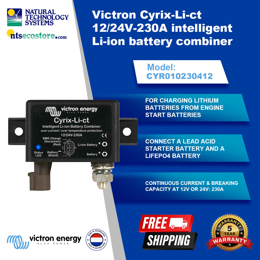 Victron Cyrix-Li-ct 12/24V-230A intelligent Li-ion battery combiner (CYR010230412)
