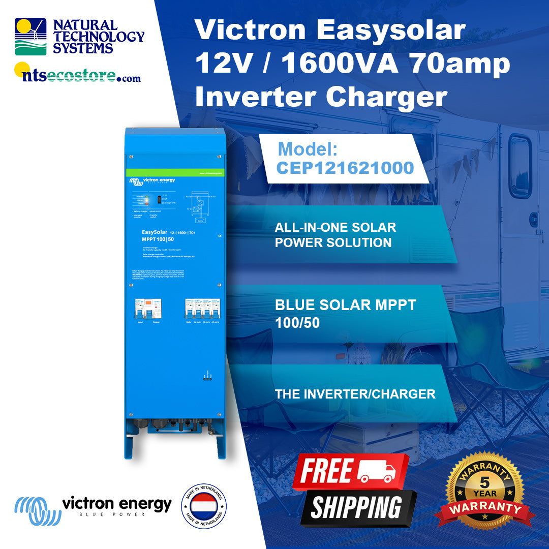 Victron EasySolar Inverter/Charger/MPPT 12V/1600VA 70Amp cep121621000
