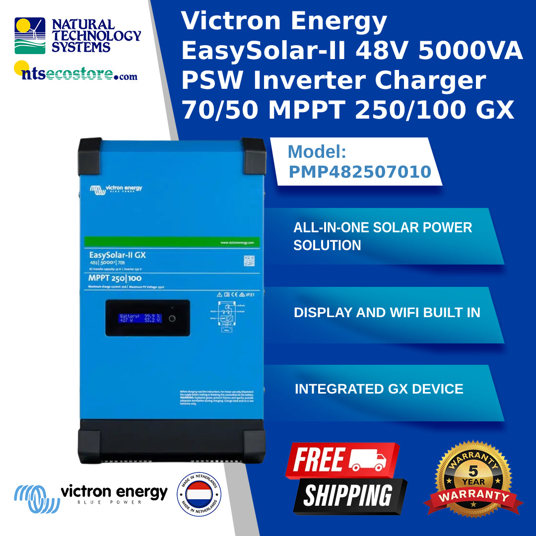 Victron Energy EasySolar-II 48V 5000VA PSW Inverter Charger 70/50 MPPT 250/100 GX (PMP482507010)
